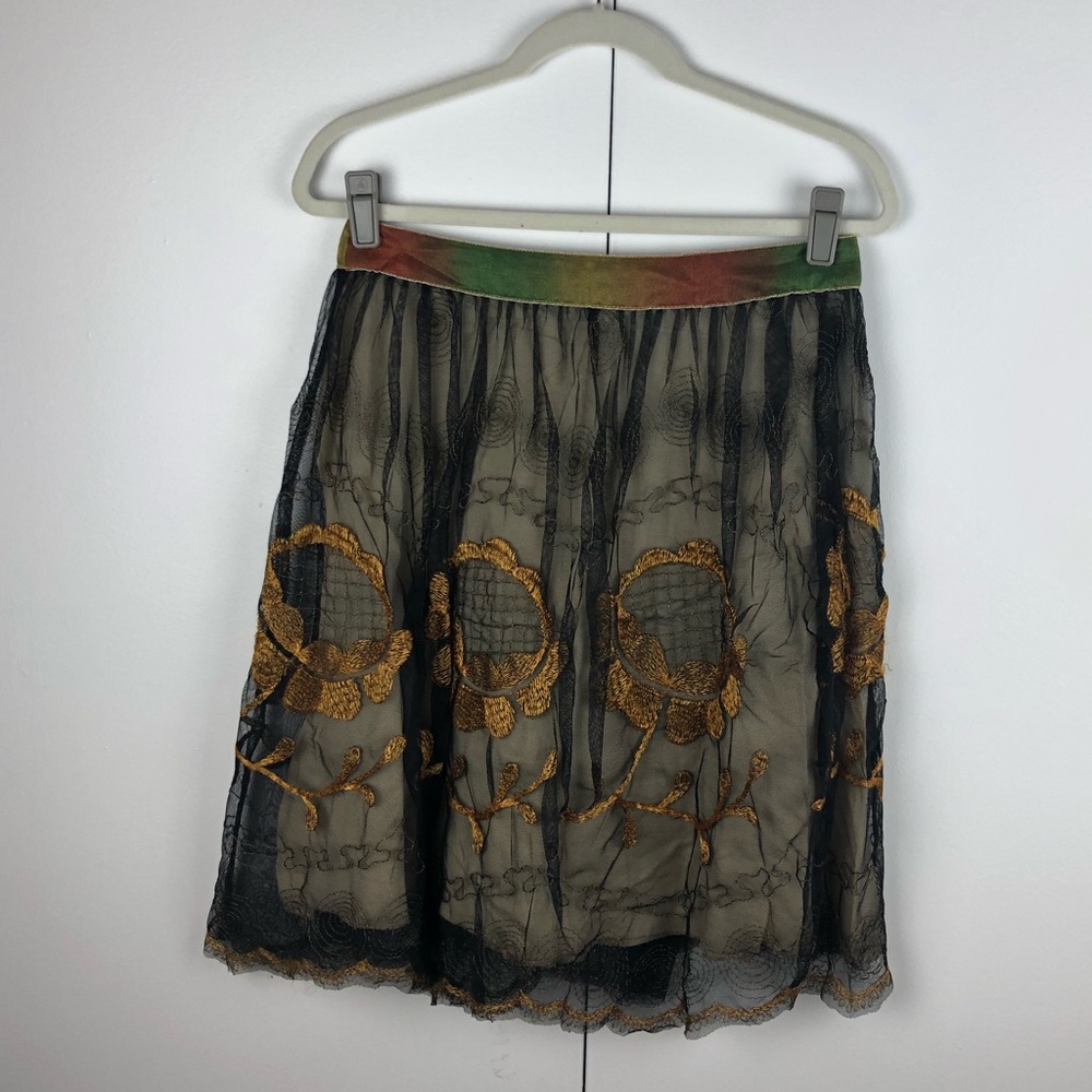 Free People | Embroidered Midi Skirt